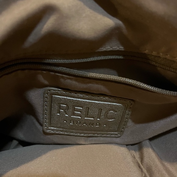 Relic Satchel bag in silvery gold gunmetal color size M/L with handles and strap - Picture 8 of 11